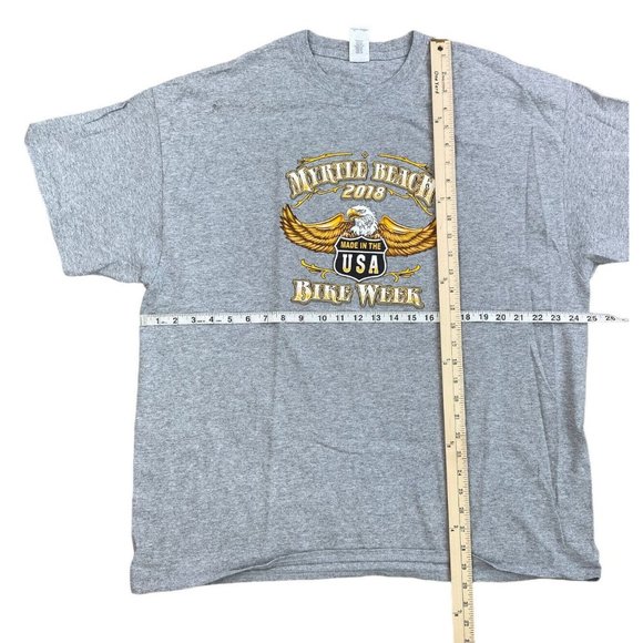 Myrtle Beach Bike Week 2018 T-Shirt 2XL Gray Bald Eagle Graphic NWOT - Picture 3 of 5